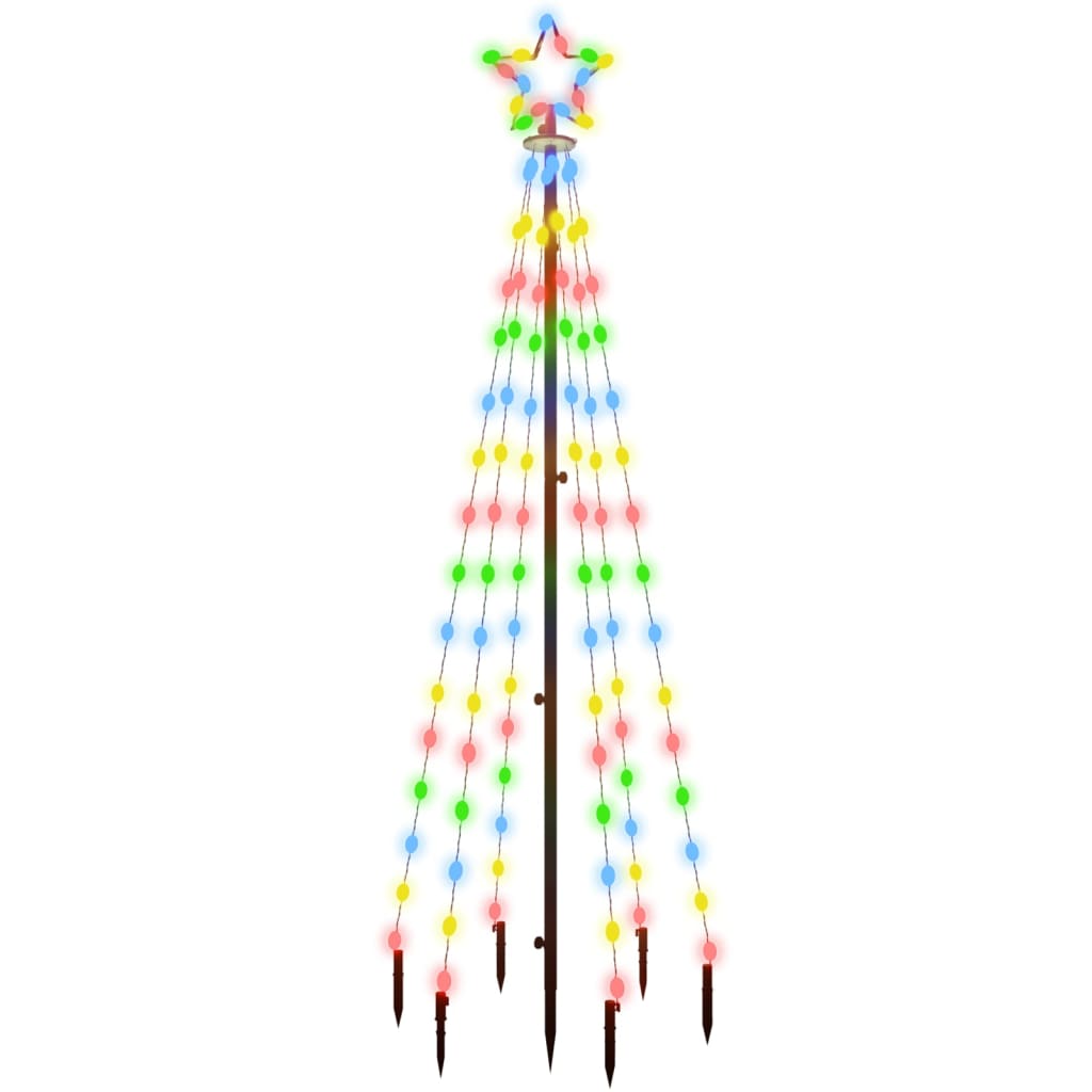 Albero di Natale Vidaxl con pin macinato 108 LED Multi -colorati 180 cm