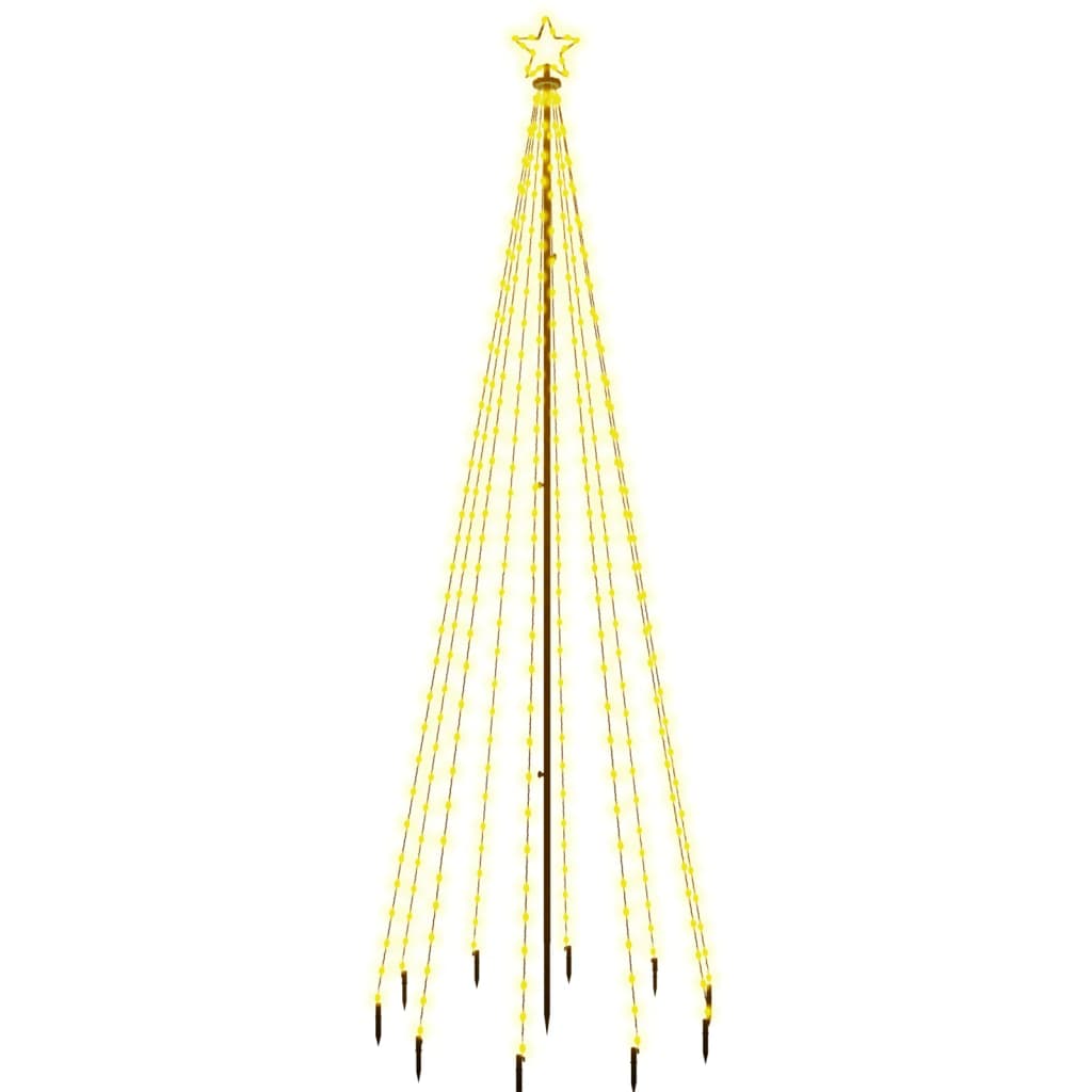 Vidaxl kerstboom met grondpin 310 led's warmwit 300 cm