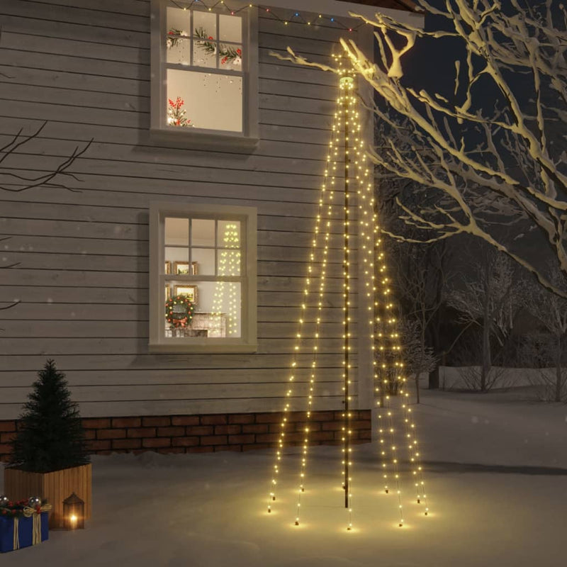 Árbol de Navidad Vidaxl con pasador de tierra 310 LED White White 300 cm