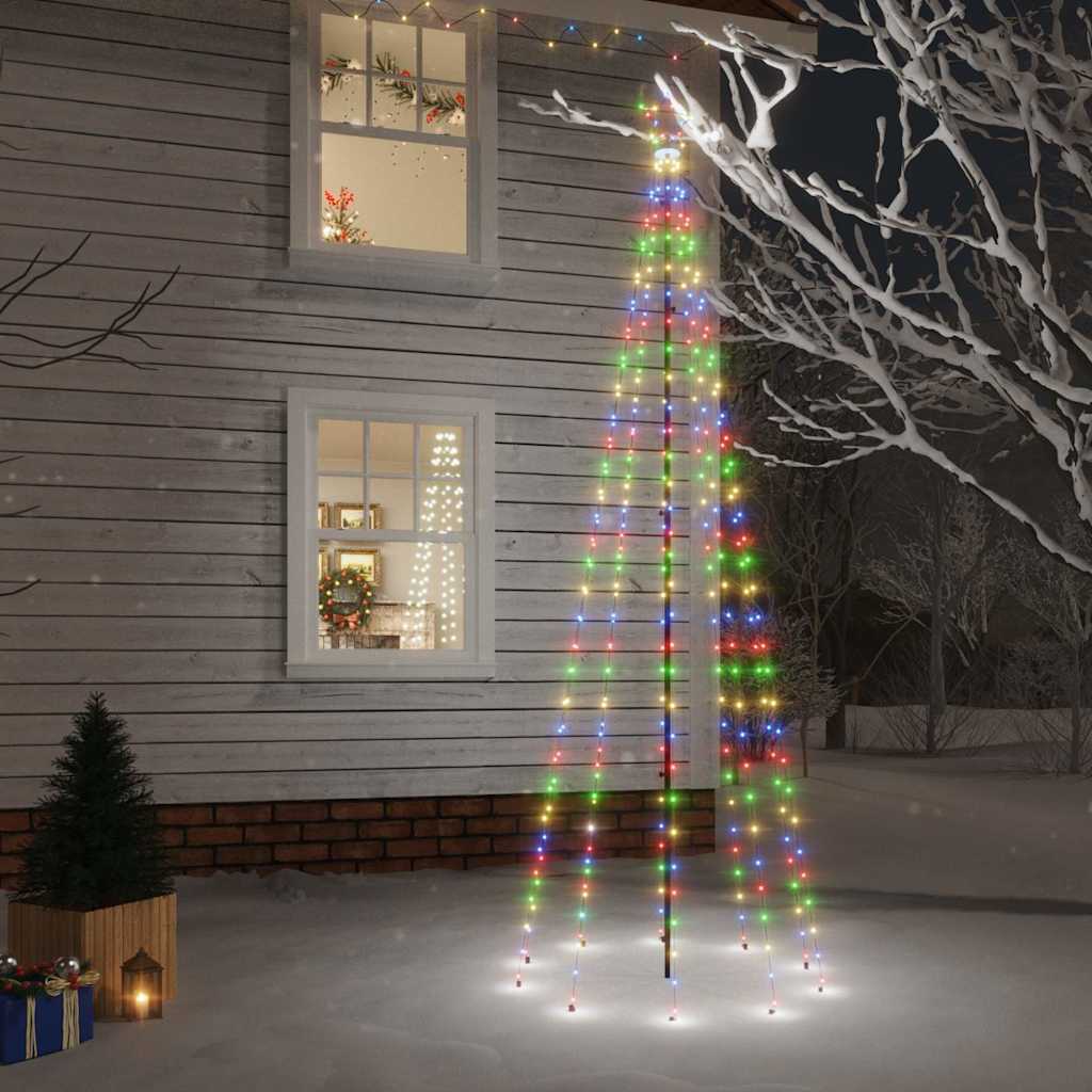 Vidaxl Tree di Natale con perno di terra 310 LED multicolore 300 cm