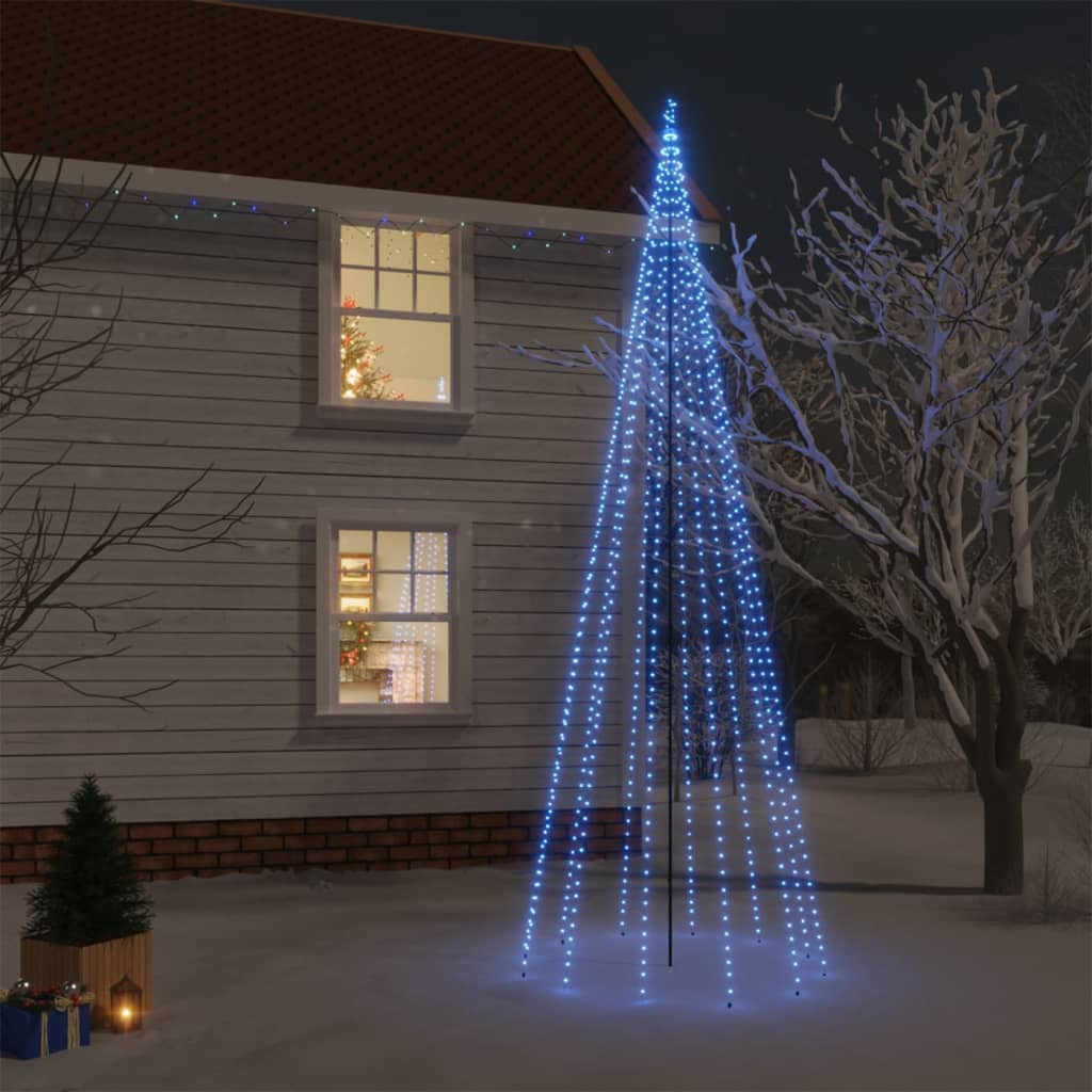 Árbol de Navidad Vidaxl con pin 732 LED azul 500 cm