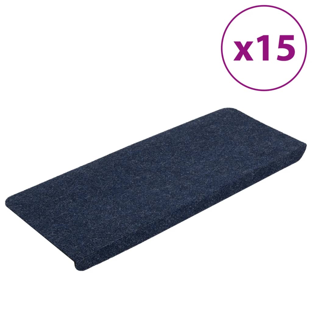 Vidaxl tappetini per autoadesivo 15 st 65x24.5x3,5 cm blu