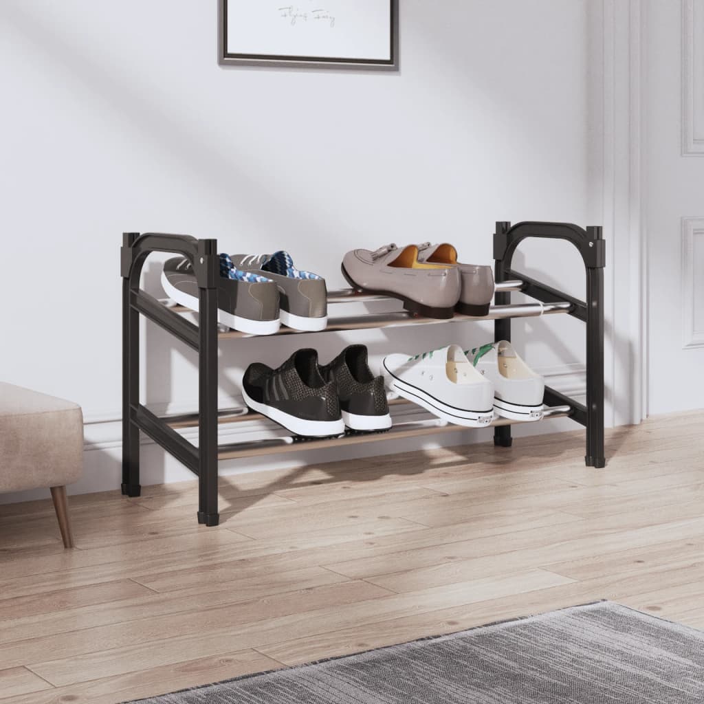 Vidaxl zapatero con 2 estantes que se extienden 119x24x37 cm