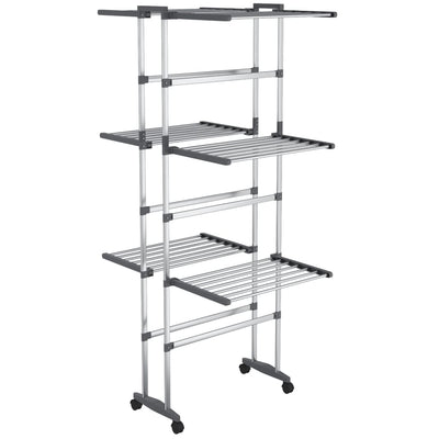 Vidaxl Draogk 3-strato con ruote 60x70x129 cm color argento