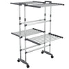 Stendino VidaXL a 2 strati con ruote 60x70x106 cm color argento