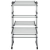 Stendino VidaXL a 2 strati con ruote 60x70x106 cm color argento