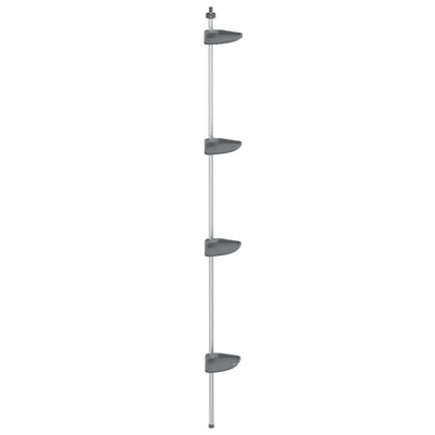 Estante de ducha VidaXL esquinero telescópico de 4 capas modelo aluminio plateado