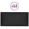 Paneles de pared Vidaxl 12 PCS 0.54 m² 30x15 cm de cuero artificial negro