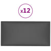 Paneles de pared Vidaxl 12 PCS 0.54 m² 30x15 cm de cuero artificial gris