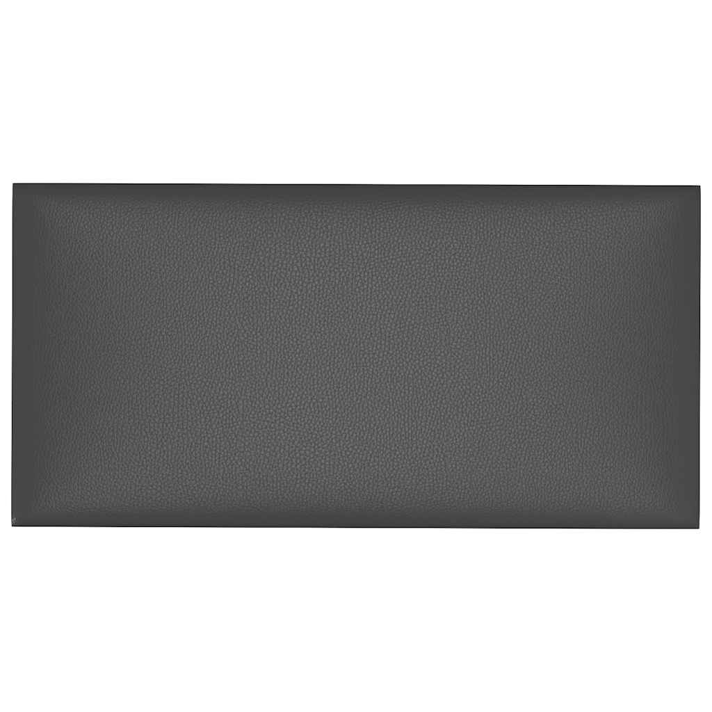 Paneles de pared Vidaxl 12 PCS 0.54 m² 30x15 cm de cuero artificial gris