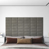 Paneles de pared Vidaxl 12 PCS 0.54 m² 30x15 cm Velvet gris claro