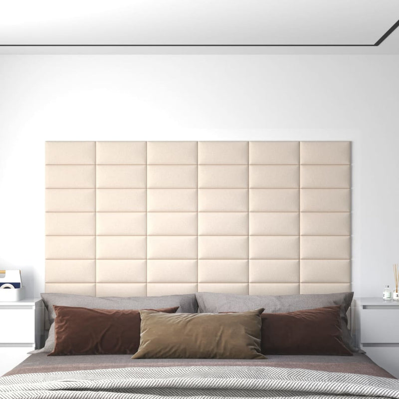 Paneles de pared Vidaxl 12 PCS 0.54 m² 30x15 cm de crema de terciopelo