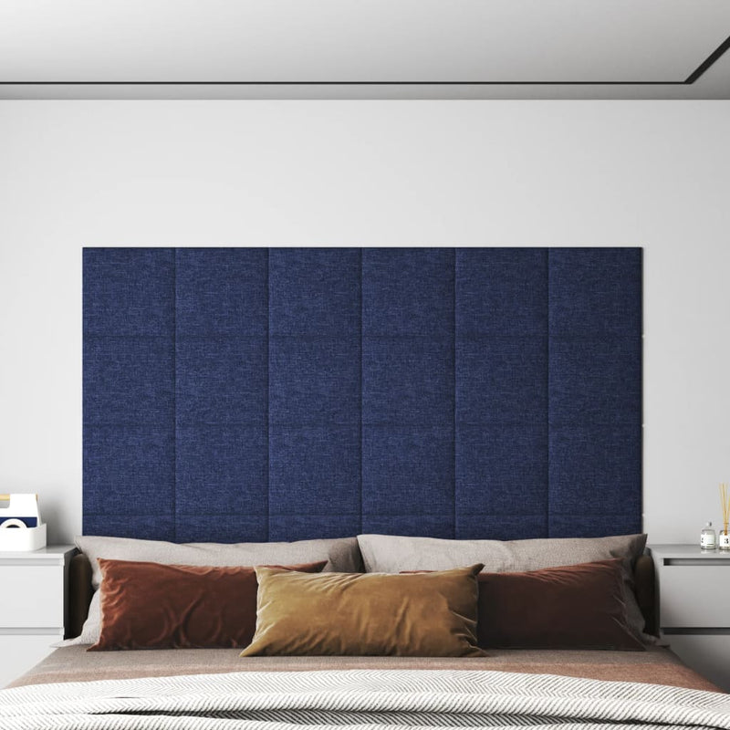 Paneles de pared Vidaxl 12 ST 1.08 m² 30x30 cm de tela azul
