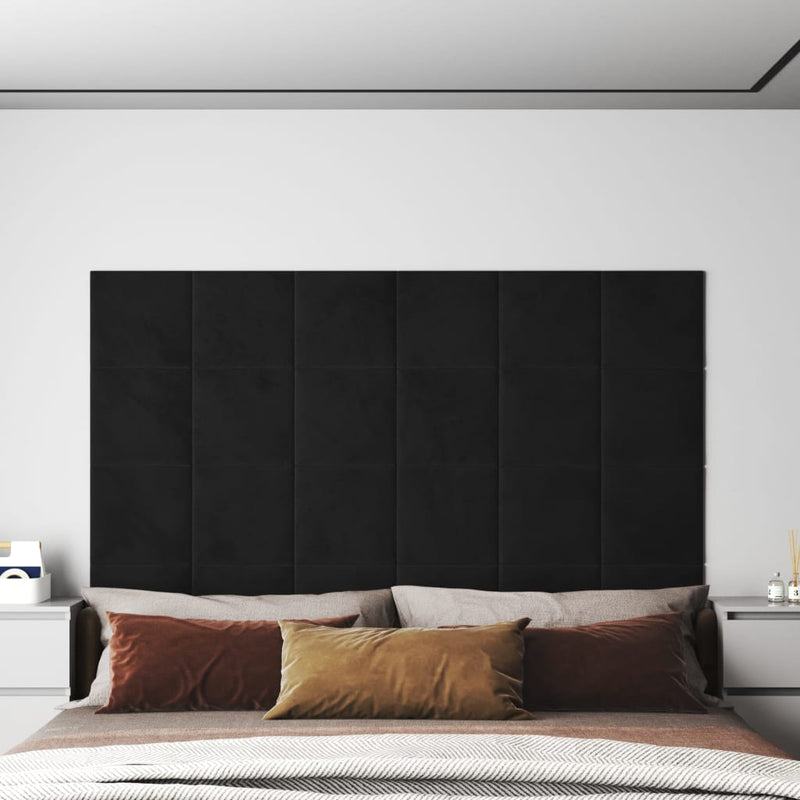Pannelli a parete Vidaxl 12 ST 1,08 m² 30x30 cm Velvet nero