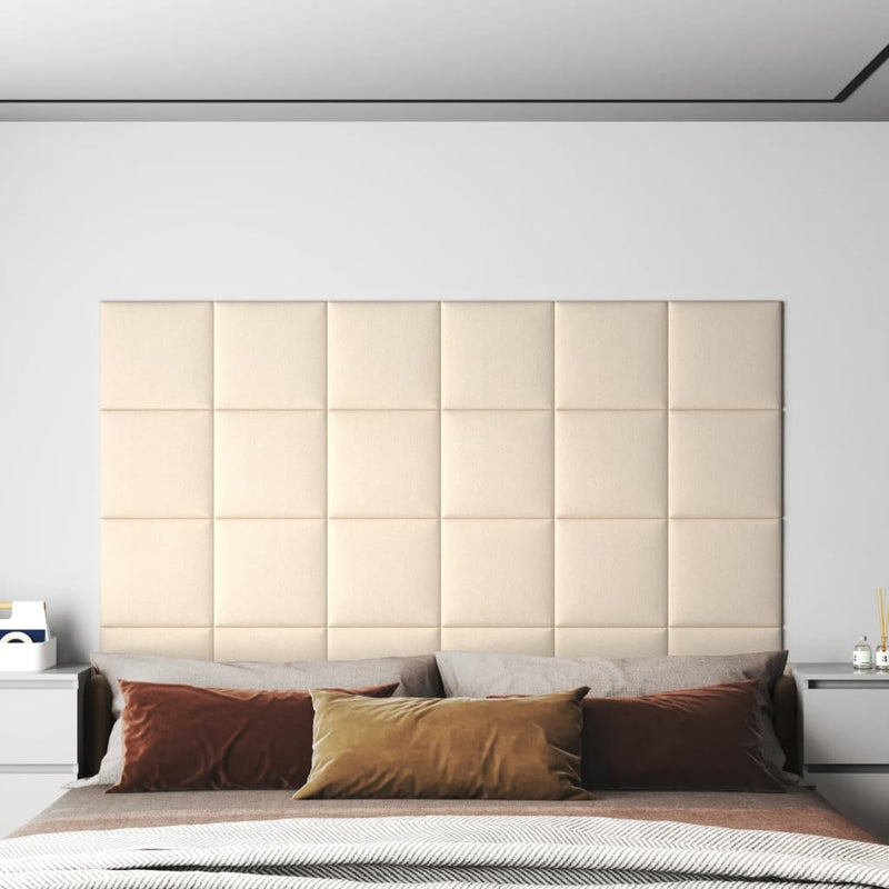 Paneles de pared Vidaxl 12 St 1.08 m² 30x30 cm de crema de terciopelo