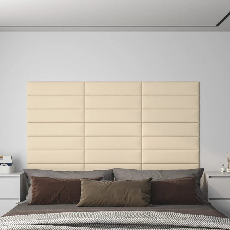 Paneles de pared Vidaxl 12 St 1.08 m² 60x15 cm de crema de tela