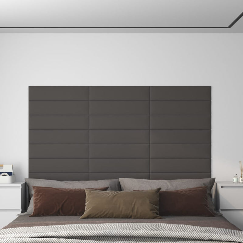 Pannelli a parete Vidaxl 12 ST 1,08 m² 60x15 cm Grigio scuro