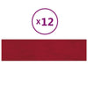 Paneles de pared Vidaxl 12 ST 1.08 m² 60x15 cm Velvet Red rojo