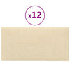 Paneles de pared Vidaxl 12 ST 2.16 m² 60x30 cm de crema de tela