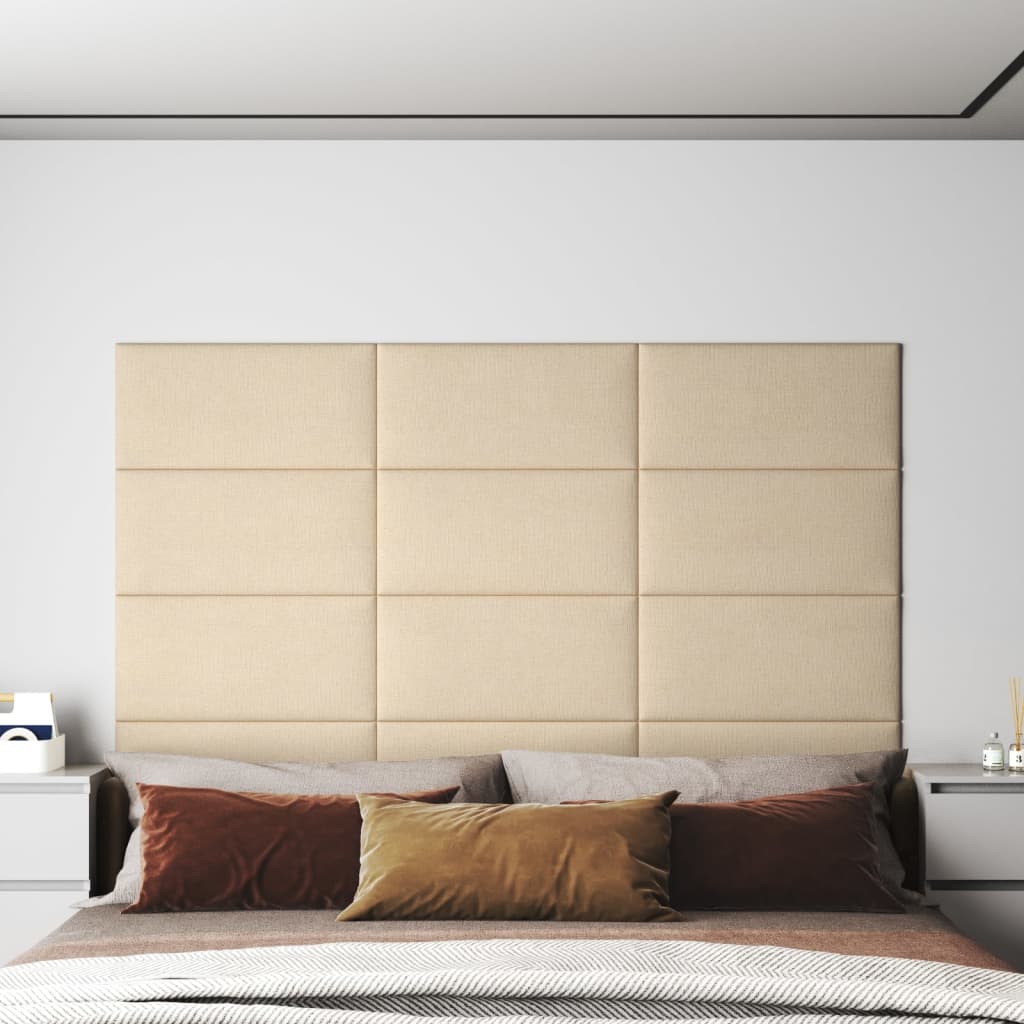 Paneles de pared Vidaxl 12 ST 2.16 m² 60x30 cm de crema de tela
