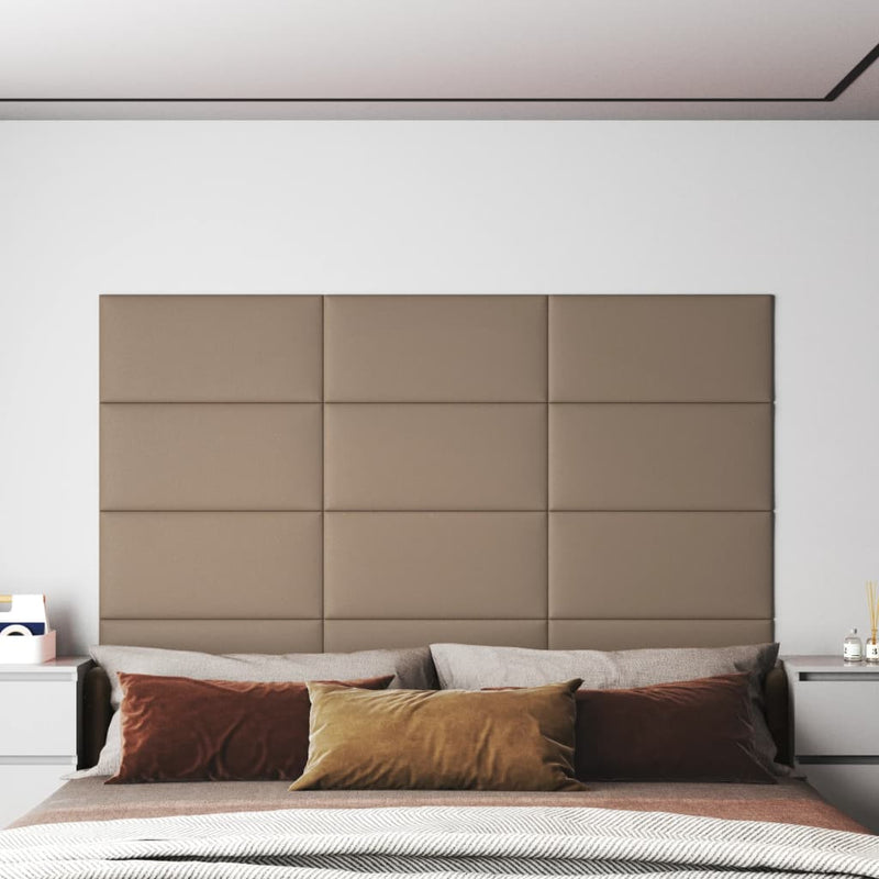 Paneles de pared Vidaxl 12 PCS 2.16 m² 60 x 30 cm Arte de cuero Cappuccinocleur