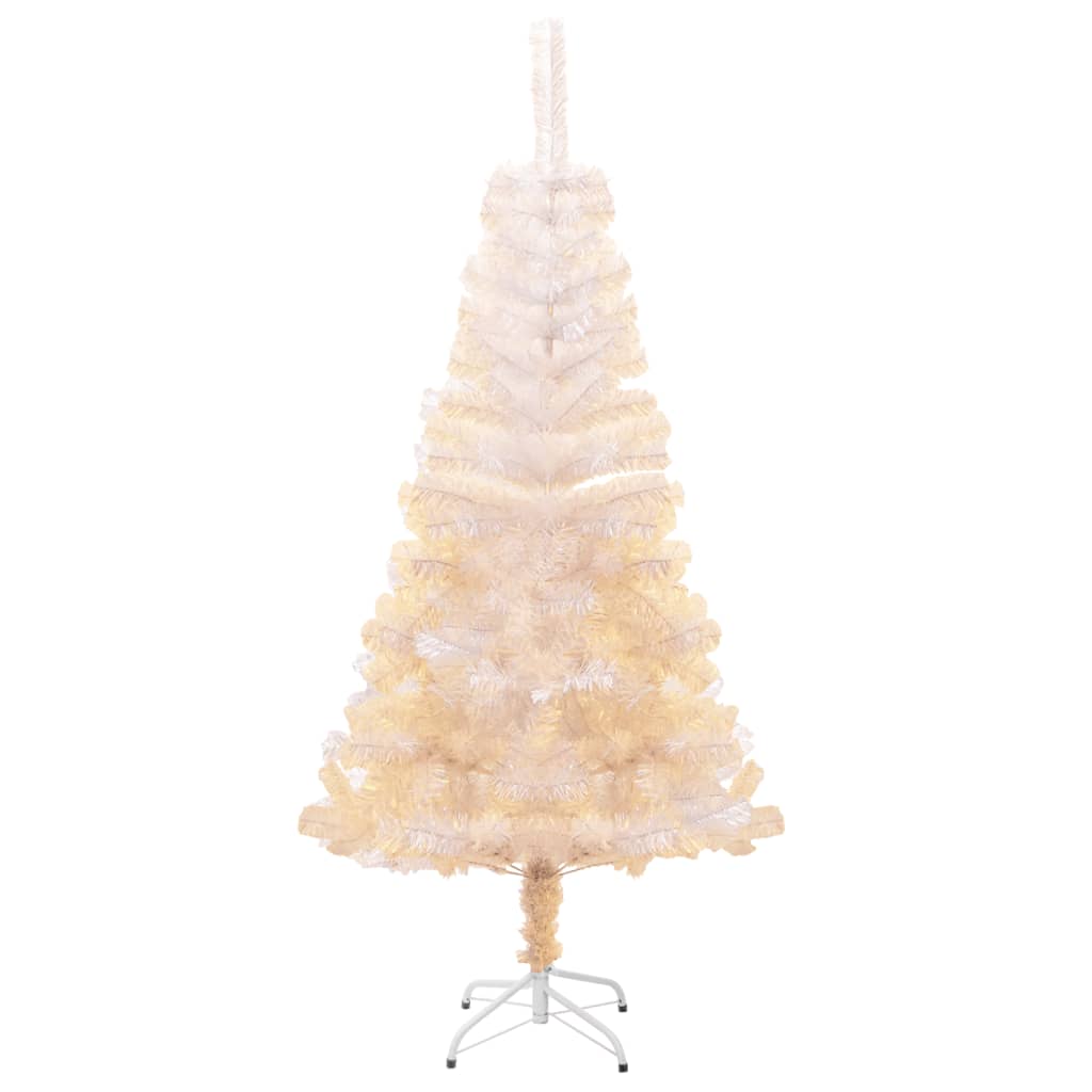 Vidaxl kunstkerstboom met iriserende uiteinden 120 cm pvc wit