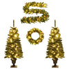 Vidaxl Kunst Christmas Trees 2 sts con corona, guirnaldas y leds