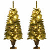 Vidaxl Kunst Christmas Trees 2 sts con corona, guirnaldas y leds