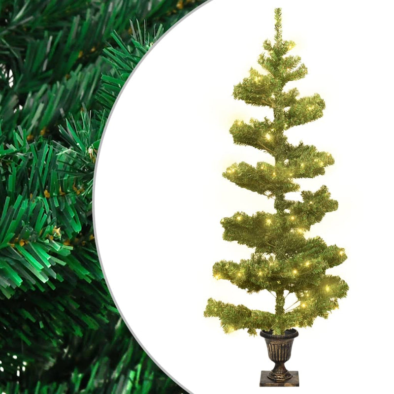 Vidaxl Kunstkerstboom con iluminación y bote de 120 cm PVC Green