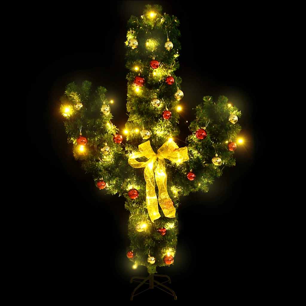 Vidaxl Christmas Cactus con estándar y LED 180 cm PVC Green