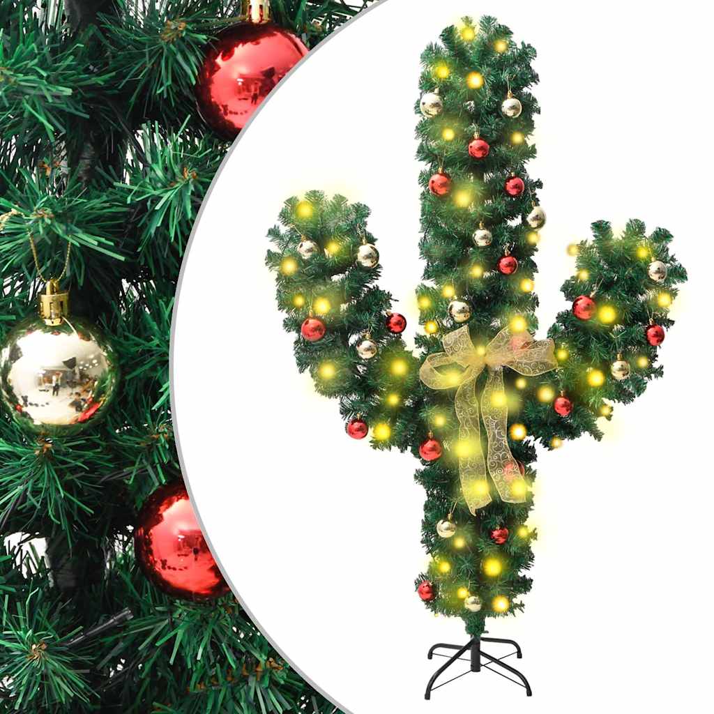 Vidaxl Cactus natalizio con standard e LED 210 cm PVC Green