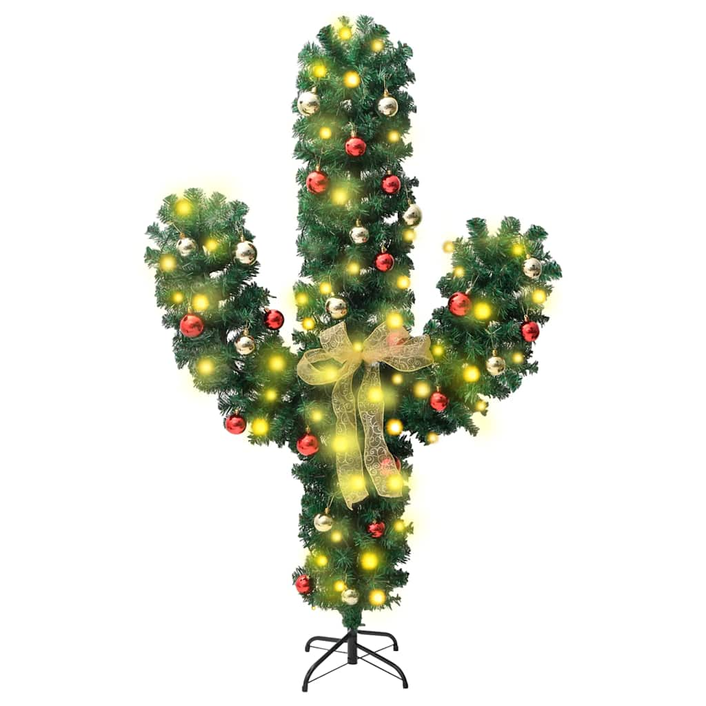 Vidaxl Cactus natalizio con standard e LED 210 cm PVC Green