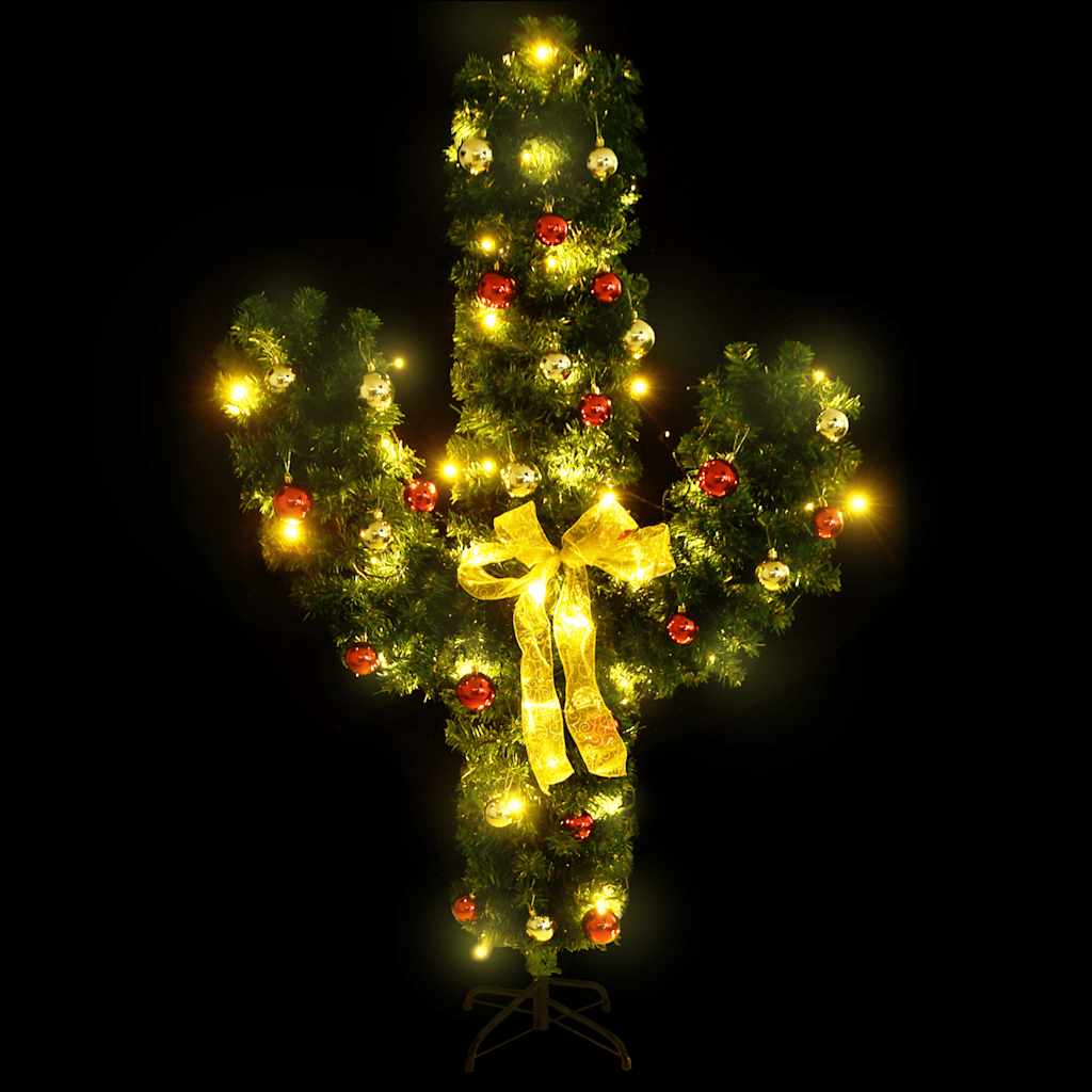 Vidaxl Cactus natalizio con standard e LED 210 cm PVC Green