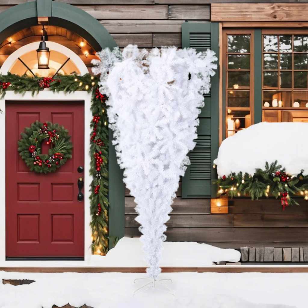 Vidaxl Kunstkerstboom con bianco inverso standard 210 cm