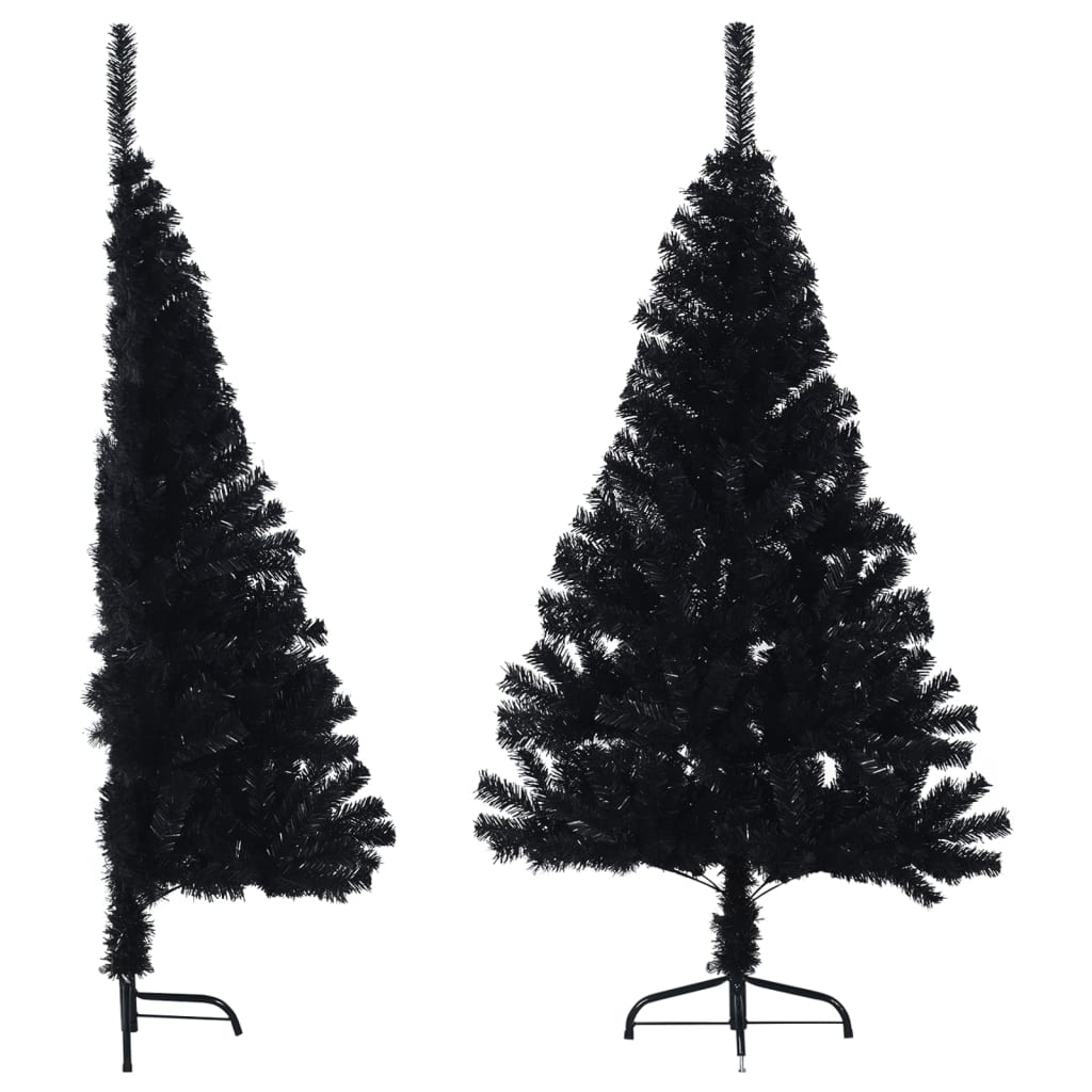 Vidaxl Kunstkerstboom con metà standard e mezzo pvc nero