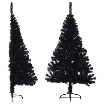 Vidaxl Kunstkerstboom con metà standard e mezzo pvc nero
