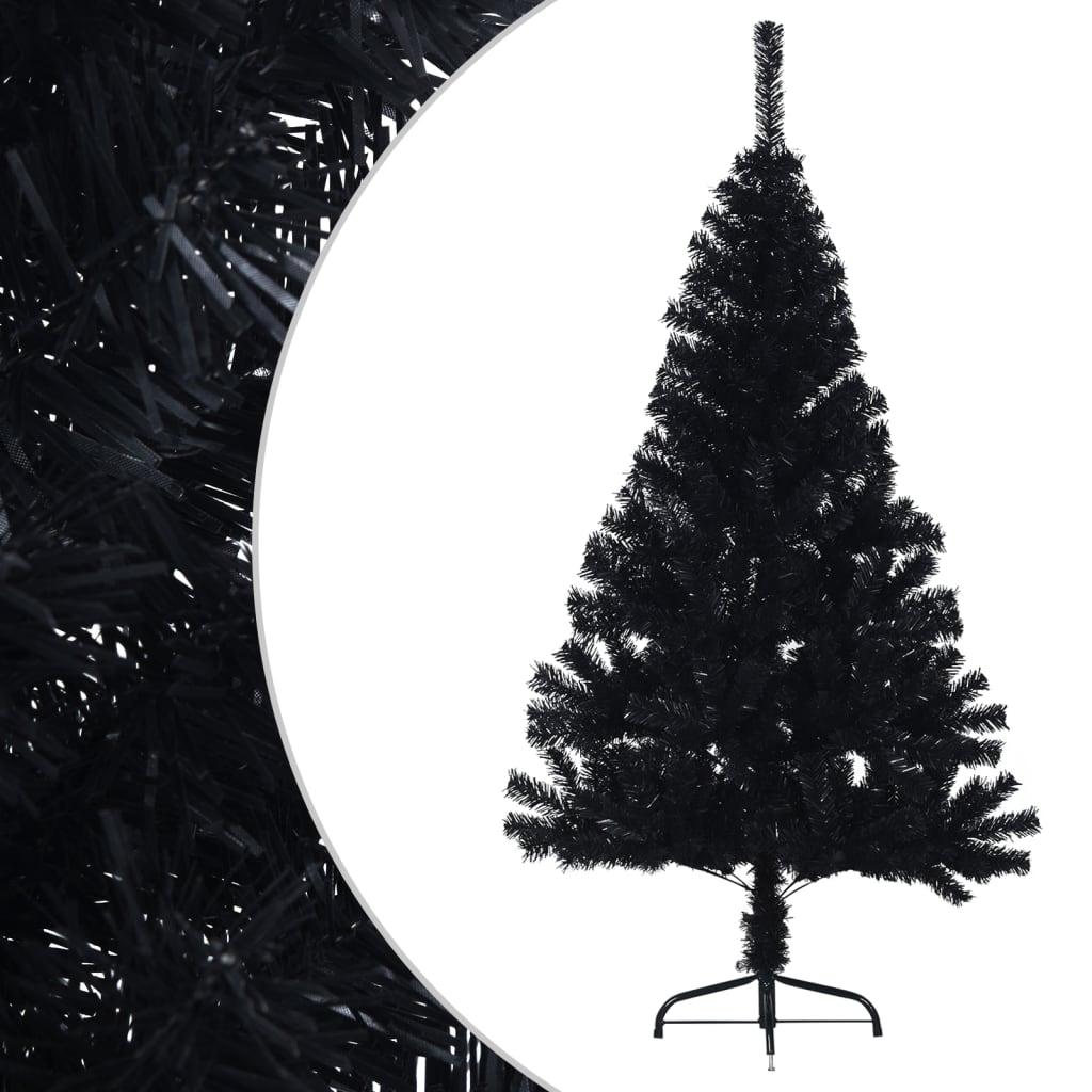 Vidaxl Kunstkerstboom con metà standard e mezzo pvc nero