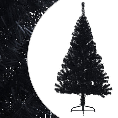 Vidaxl Kunstkerstboom con metà standard e mezzo pvc nero