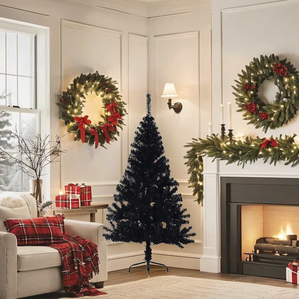 Vidaxl Kunstkerstboom con metà pvc da 150 cm standard Black