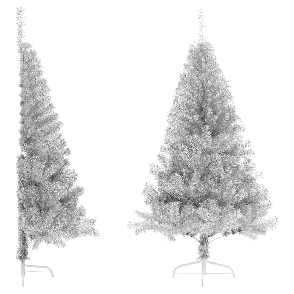 Vidaxl Kunstkerstboom Half con color plateado estándar de 120 cm de color plateado