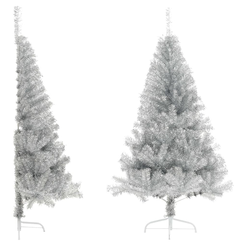 Vidaxl Kunstkerstboom Half con color plateado estándar de 150 cm de color plateado