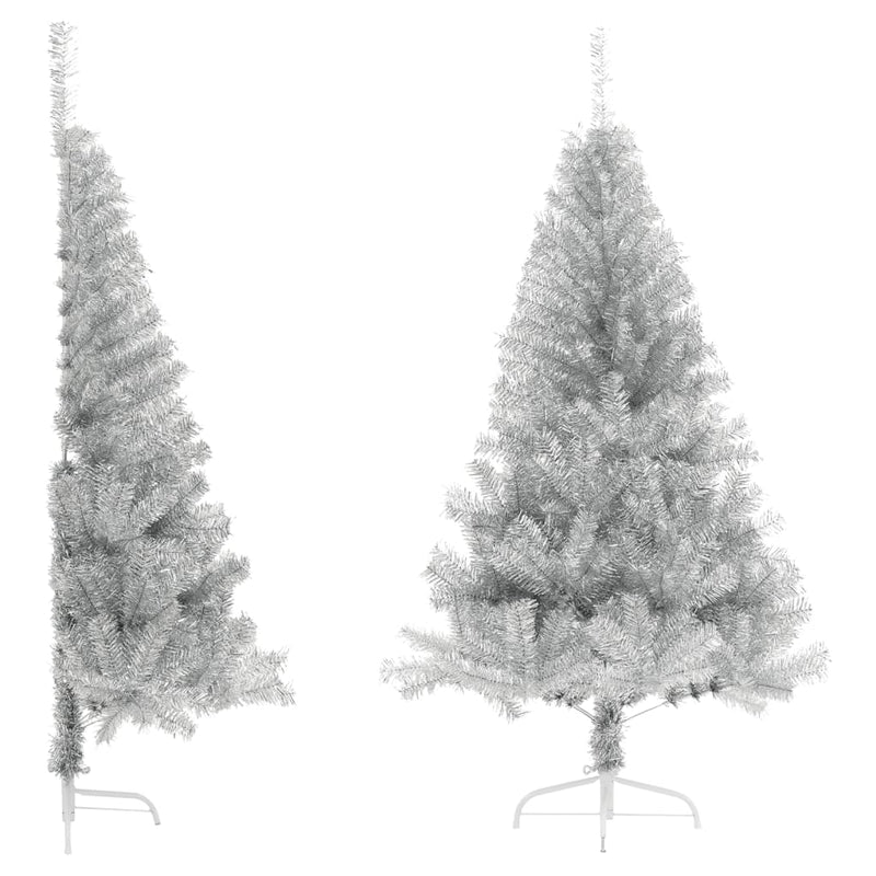 Vidaxl Kunstkerstboom Half con color plateado estándar de 180 cm de color plateado
