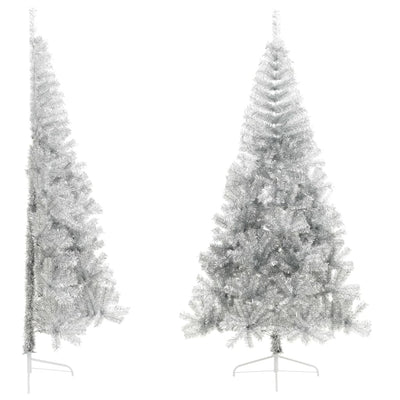 Vidaxl Kunstkerstboom Half con color plateado PET estándar de 210 cm de 210 cm