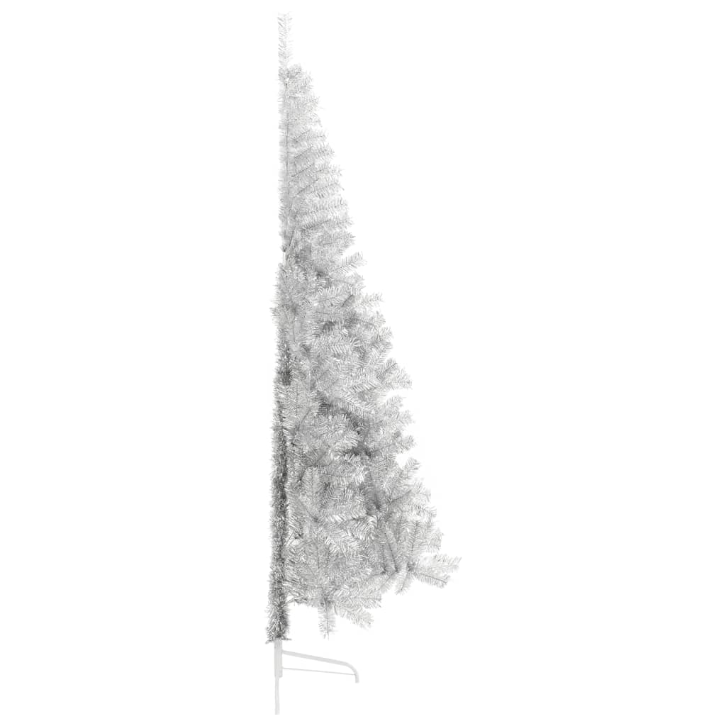 Vidaxl Kunstkerstboom Half con color plateado PET estándar de 210 cm de 210 cm