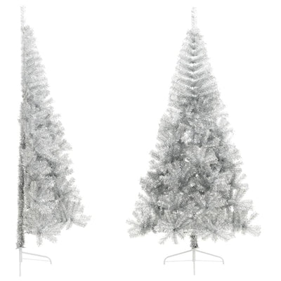 Vidaxl Kunstkerstboom Half con una tapa estándar de 240 cm de color plateado