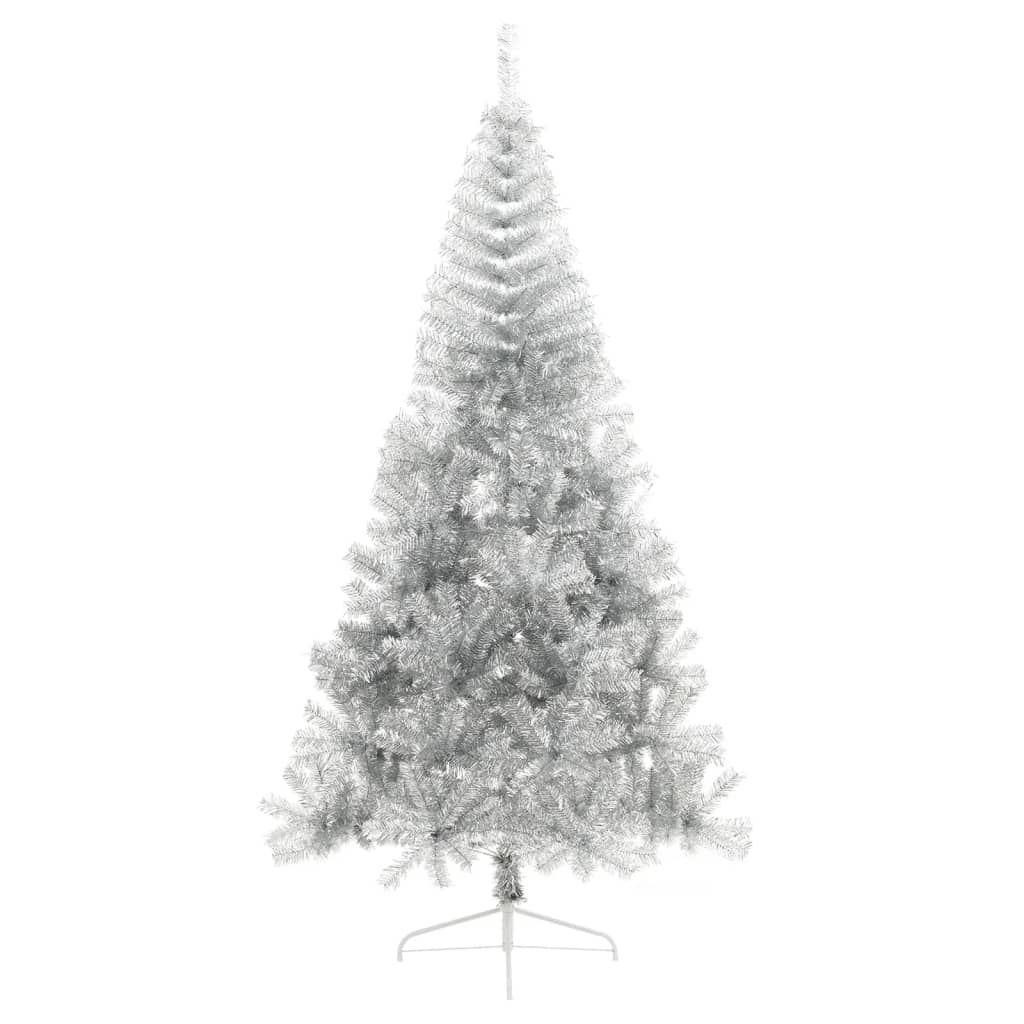 Vidaxl Kunstkerstboom Half con una tapa estándar de 240 cm de color plateado