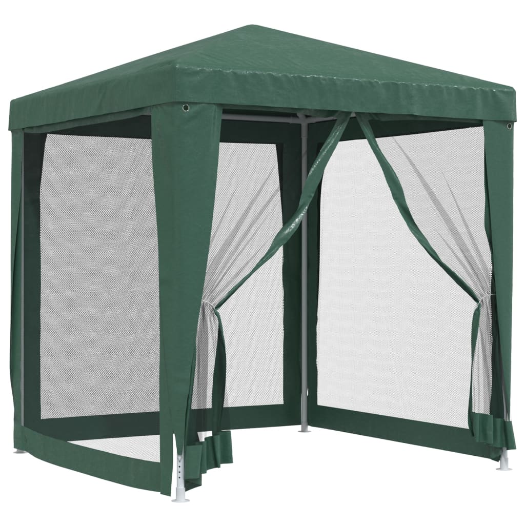 Tienda de fiesta Vidaxl con 4 paredes laterales de malla 2x2 m HDPE GREEN