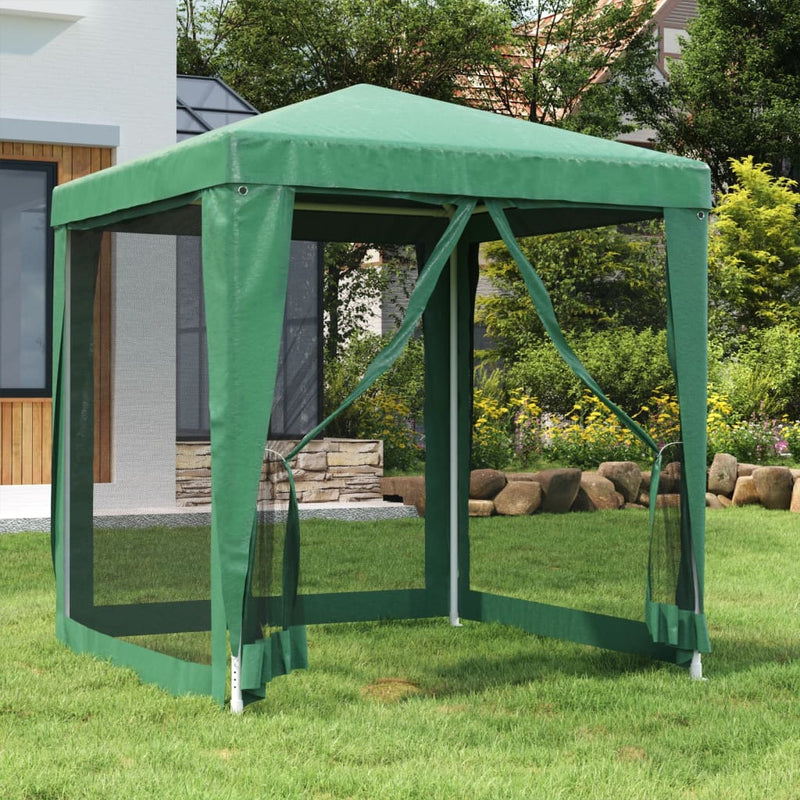 Tienda de fiesta Vidaxl con 4 paredes laterales de malla 2x2 m HDPE GREEN