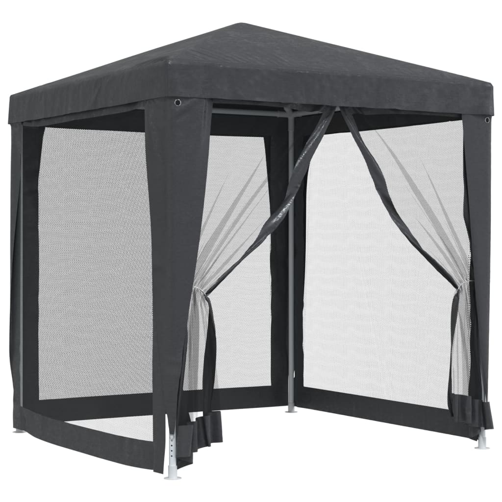 Tenda da festa Vidaxl con pareti laterali a 4 mesh 2x2 M HDPE antracite -lorato