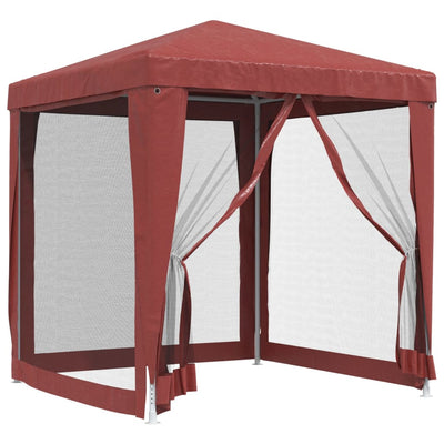 Tienda de fiesta Vidaxl con 4 paredes laterales de malla 2x2 M HDPE RED